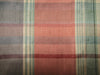 100% silk dupion fabric pink and green PLAIDS 54&quot; wide
