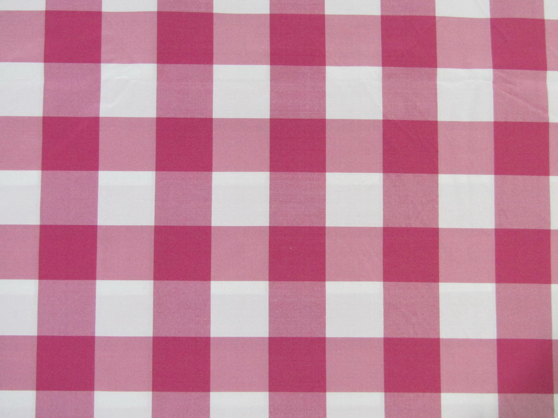 100% Silk Taffeta Fabric pink and white plaids TAFC65[2]