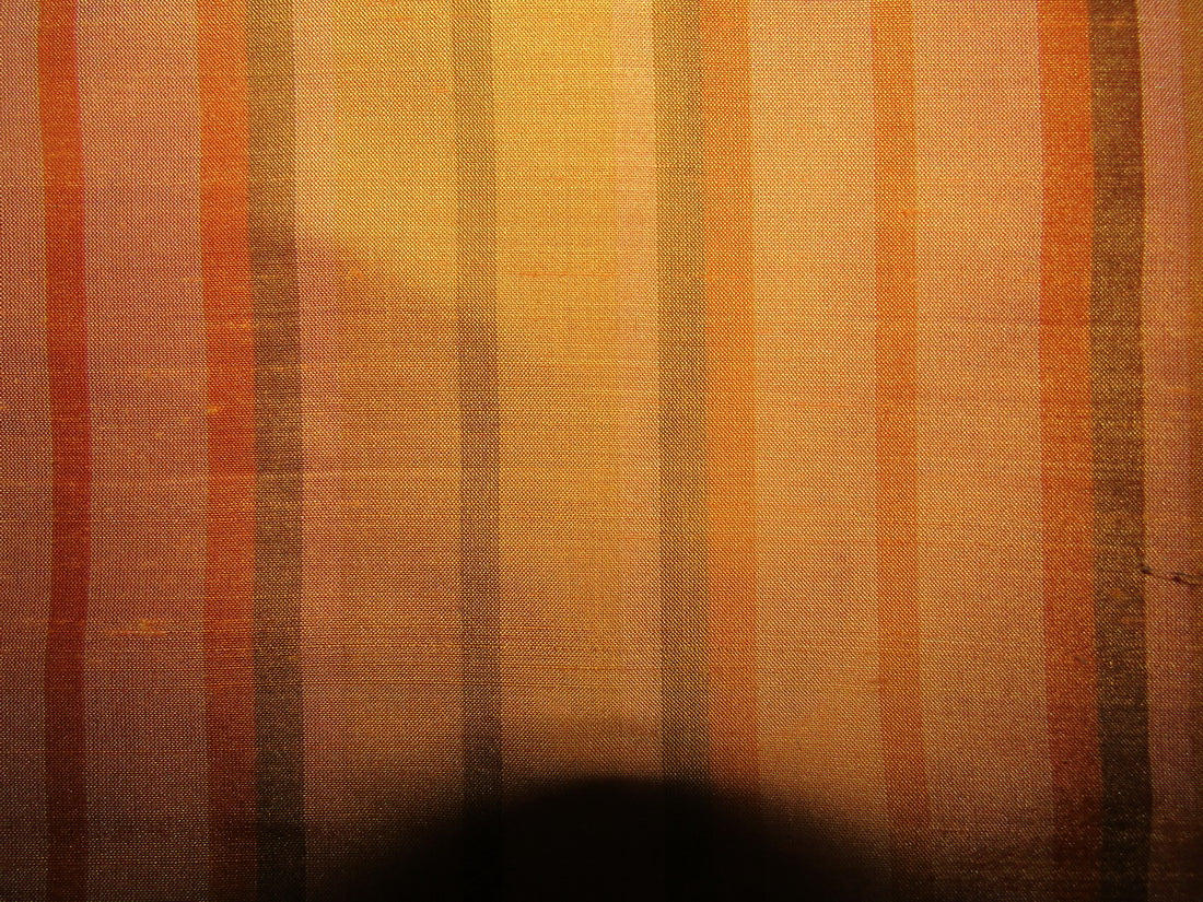 100% silk dupion fabric gold mustard stripes 54&quot; wide
