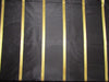 100%Silk Taffeta black with gold satin stripes TAFS165[1] 54&quot; wide