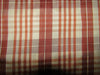 100% silk dupion salmon and ivory color Plaids fabric 54&quot; wide