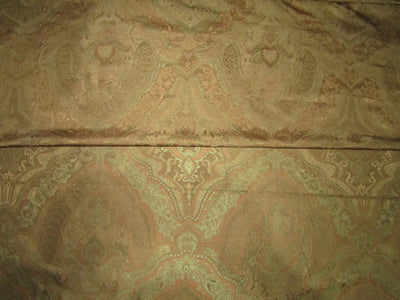 Silk taffeta jacquard fabric REVERSABLE GOLDEN BROWN DAMASK