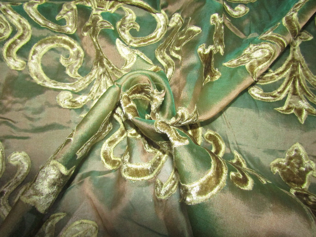 Silk Organza Embroidered 54&quot;green