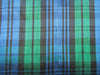 100% silk dupion green blue Scottish Plaids fabric 54&quot; wide