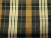 100% silk dupion brown black and beige Plaids fabric 54&quot; wide