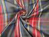 100% silk dupion red and black Scottish tartan Plaids fabric 54&quot; wide