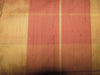 100% silk dupion brown and gold Plaids fabric 54&quot; wide