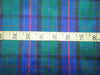 100% silk dupion blue green red Scottish tartan Plaids fabric 54&quot; wide