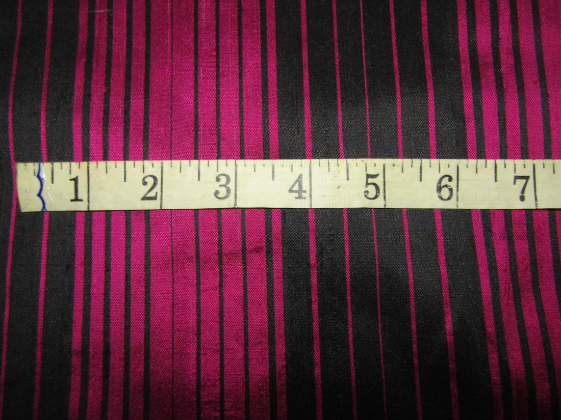 100% silk dupion pink and black stripes  54&quot; wide sold by the yard DUPNEWS8[4]
