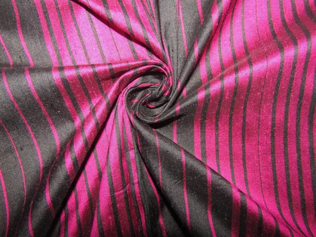 100% silk dupion pink and black stripes  54&quot; wide sold by the yard DUPNEWS8[4]
