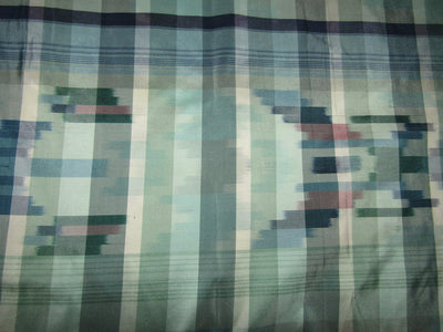 100% silk taffeta fabric blue and green PLAIDS 54&quot; wide sold by the yard