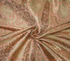Brocade jacquard Fabric peach x METALIC gold color 44&quot;