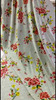 Polyester SATIN luxurious printed FABRIC ivory floral 58&quot;