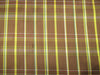 100% silk dupion brown and yellow Plaids fabric 54&quot; wide