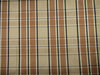 100% silk dupion beige and brown Plaids fabric 54&quot; wide