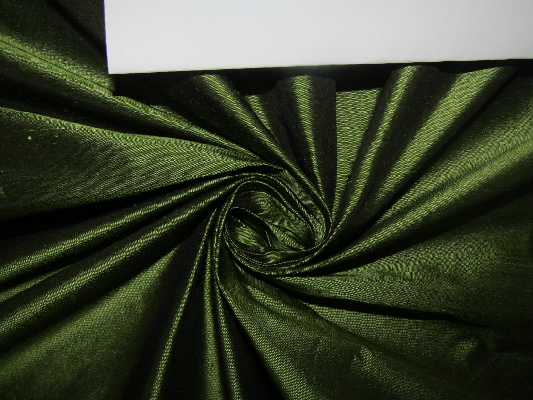Pure Silk Taffeta fabric African Green color 54" wide TAF181[1]