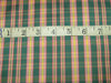100% silk dupion green and yellow  Plaids fabric 54&quot; wide