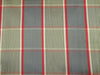 100% silk dupion red and grey Plaids fabric 54&quot; wide