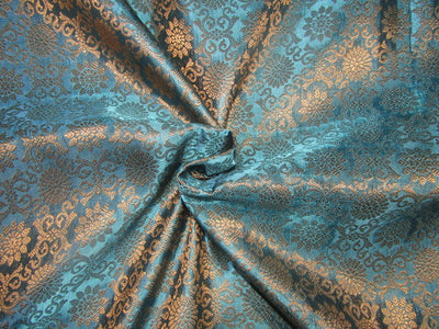 Brocade jacquard fabric kingfisher  colour 44&quot;