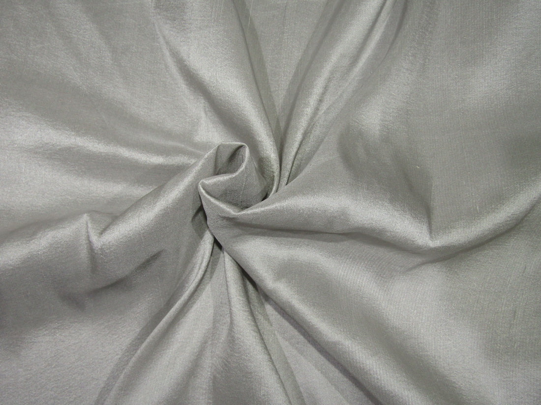 100% PURE SILK DUPIONI silver [ZARA] LIGHT WEIGHT 16 MOMME FABRIC 44&quot; wide