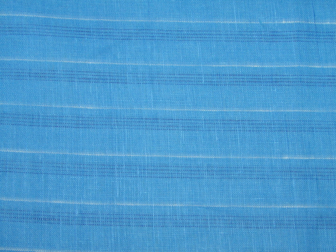 100% Linen Blue and White stripe 60's Lea Fabric ~ 58&quot; wide