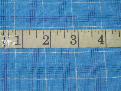 100% Linen Blue plaids 60's Lea Fabric 58" wide [10801]
