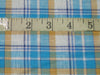 100% Linen Blue & Beige plaids 60's Lea Fabric 58" wide [10803]