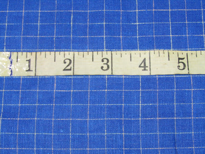 100% Linen Royal Blue Color plaids 60's Lea Fabric ~ 58&quot; wide
