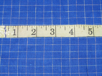 100% Linen Royal Blue Color plaids 60's Lea Fabric 58" wide [11167]