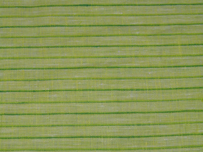 100% Linen Lemon Yellow and Green stripe 60's Lea Fabric ~ 58&quot; wide
