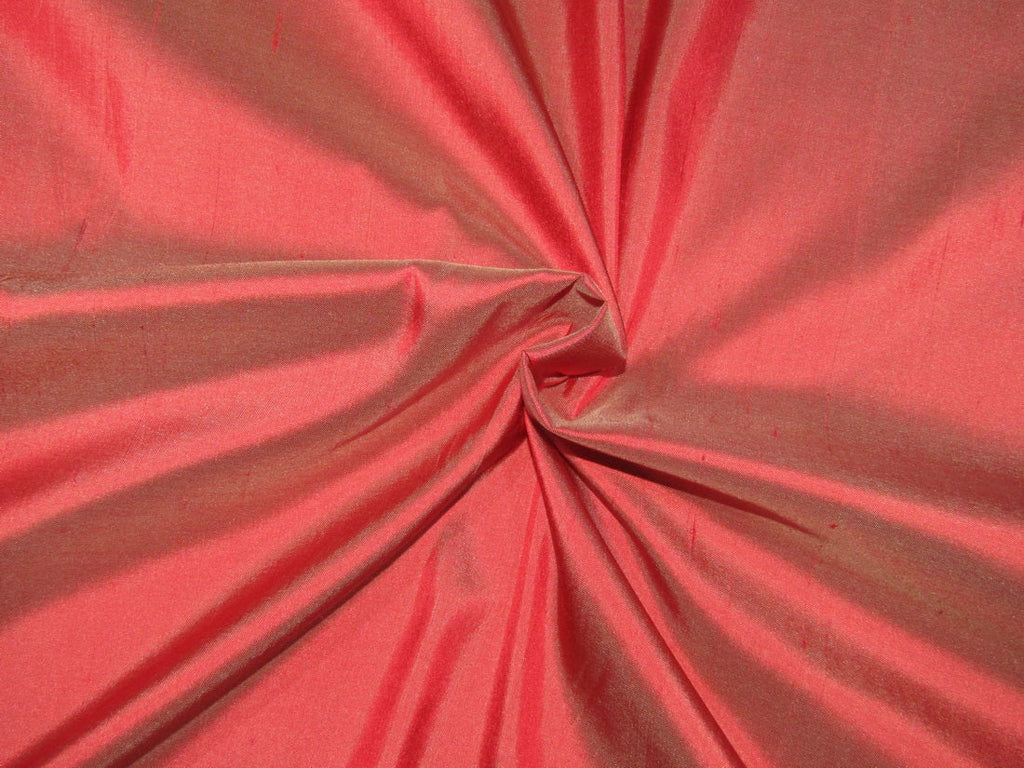 100% Pure silk dupion fabric red x green color 54" wide DUP325[2]