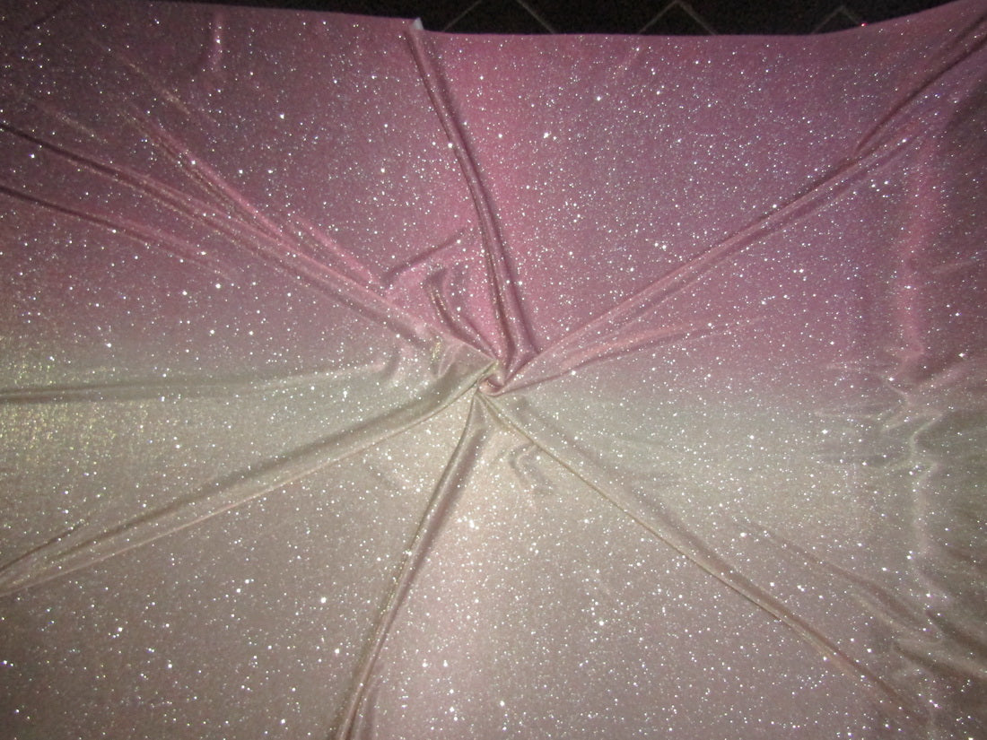 Pink x Silver color Ombre shimmer Lycra fabric ~ 58&quot; wide.