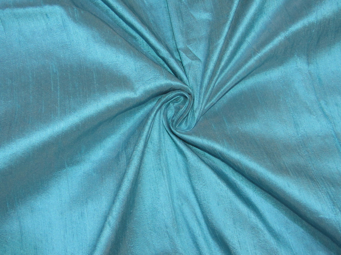 100% pure silk dupioni fabric blue 54" wide with slubs