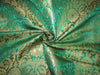 Brocade Jacquard Fabric green x mettalic gold 34" wide