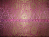 Brocade Jacquard Fabric pink x metallic gold 44" wide