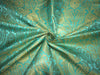 Brocade Jacquard Fabric sea green x metalic gold 34" wide