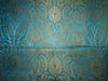 Brocade Jacquard Fabric blue x metallic gold 44" wide