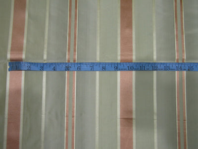 100% SILK TAFFETA satin stripes fabric shades of peach,grey,brown,beige and multi 54&quot;TAFS164[6]