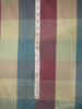 100% PURE SILK DUPIONI FABRIC multi color shades of aubergine pink X blue X gold PLAIDS 54&quot; wide