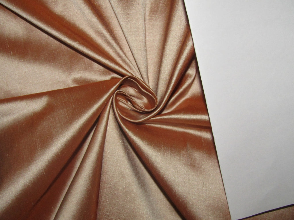 100% PURE SILK DUPIONI FABRIC brown x ivory color 54" wide DUP379[2]