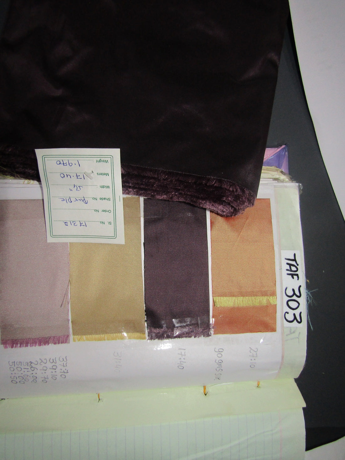 100% PURE SILK TAFFETA fabric 32 momme aubergine colour 54&quot; wide TAF303[2]