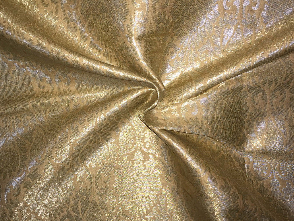 Silk Brocade fabric Golden Sand color 44" wide BRO242[1]