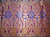 Silk Brocade Fabric PURPLE metallic gold blue and mustard Color 44" wide BRO775[2]