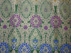 Silk Brocade Fabric GREEN metallic gold purple blue and mustard Color 44" wide BRO775[3]