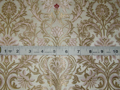 Silk Brocade KING KHAB fabric pinkish lavender ivory and metallic gold color 36" wide BRO750[3]