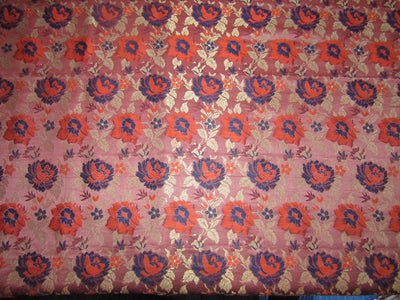 Silk Brocade fabric Dusty Rose orange metallic gold color 44" wide BRO777[1]