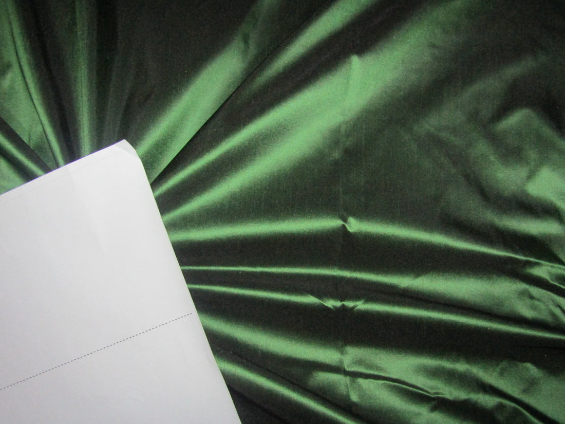 Pure Silk Taffeta fabric~ 54&quot;~GREEN X BLACK color 32MOMME BY THE YARD TAF311