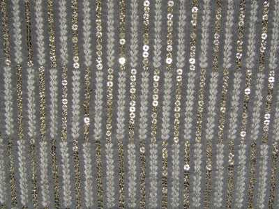 Georgette Embroidered with sequence dyeable 44&quot;Wide by the yard