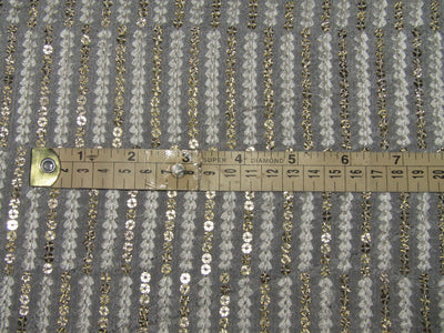 Georgette Embroidered with sequence dyeable 44&quot;Wide by the yard