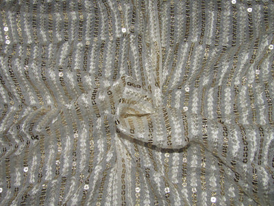 Georgette Embroidered with sequence dyeable 44&quot;Wide by the yard